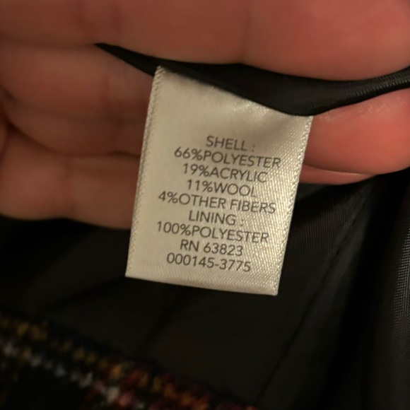 Christopher & Banks/wool blend jacket-Ladies M-EUC-red & black plaid - Picture 11 of 12